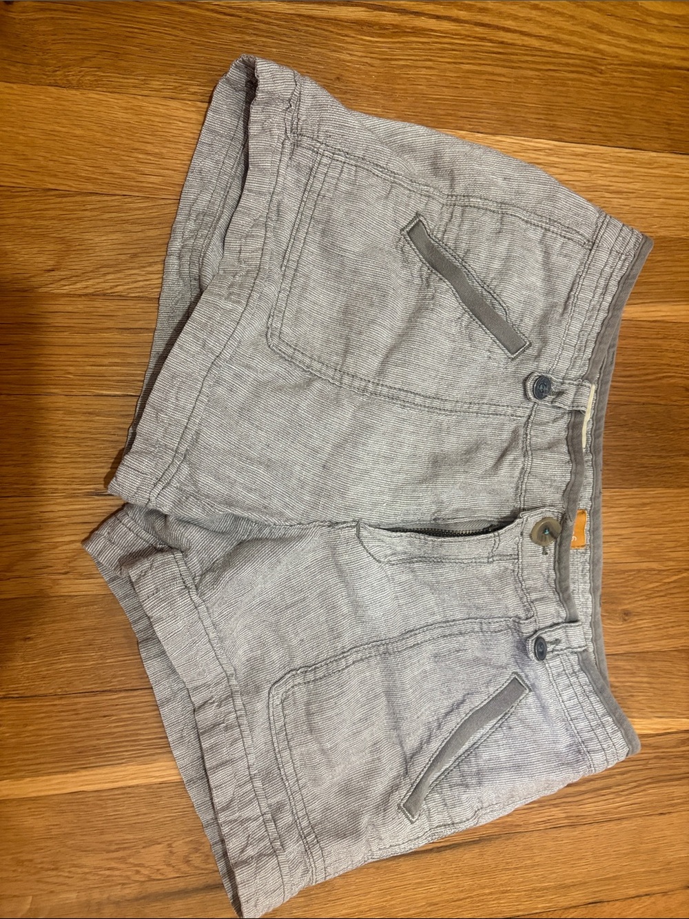 Pilcro Light Gray Linen-Blend Women’s Shorts